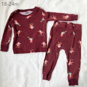 (🎨$3 PLAY) Old Navy 18-24 Months Toddler Christmas Santa Holiday Pajamas Set